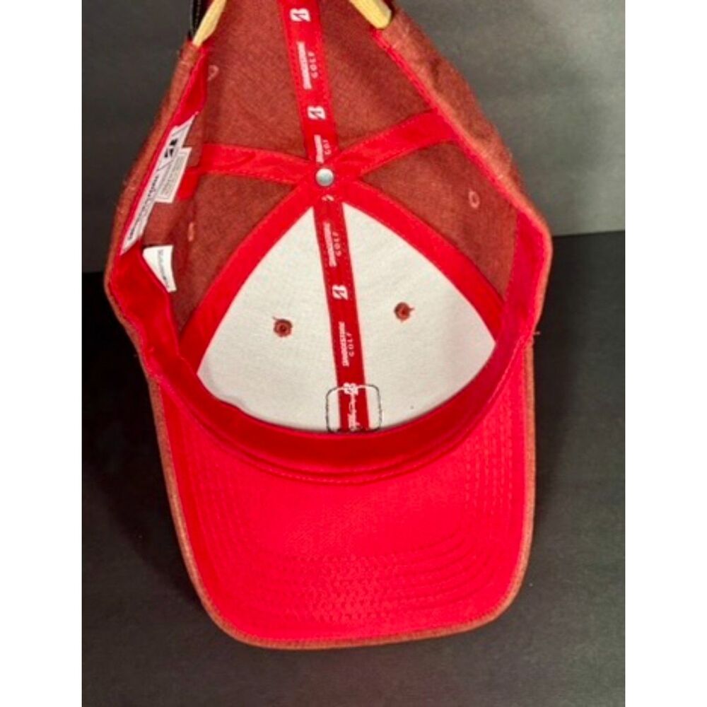 Bridgestone Golf Red Strapback Hat Adjustable Cap… - image 6
